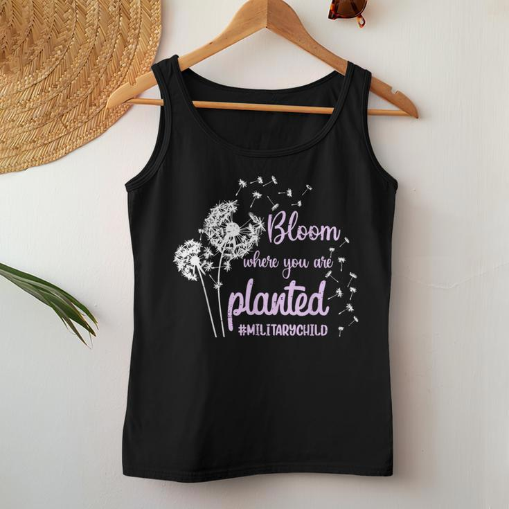 Bloom Where You Are Planted Dandelion Purple Up Military Kid Women Tank Top Funny Gifts