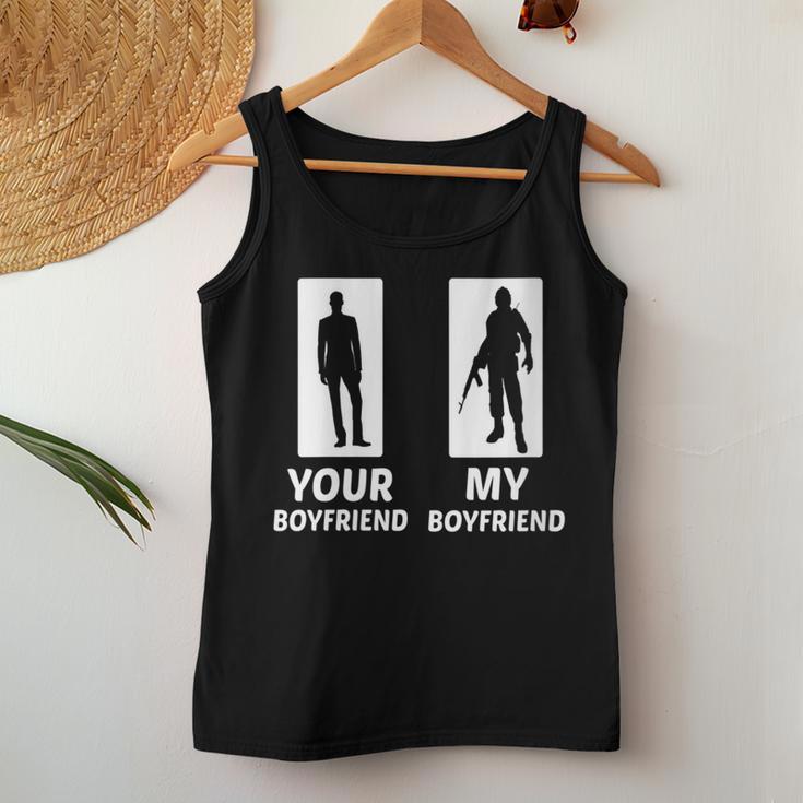 My Boyfriend Is In Army Proud Girlfriend Couple Joke Women Tank Top Unique Gifts