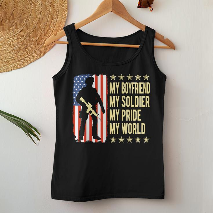 My Boyfriend Is A Soldier Hero Proud Army Girlfriend Women Tank Top Unique Gifts