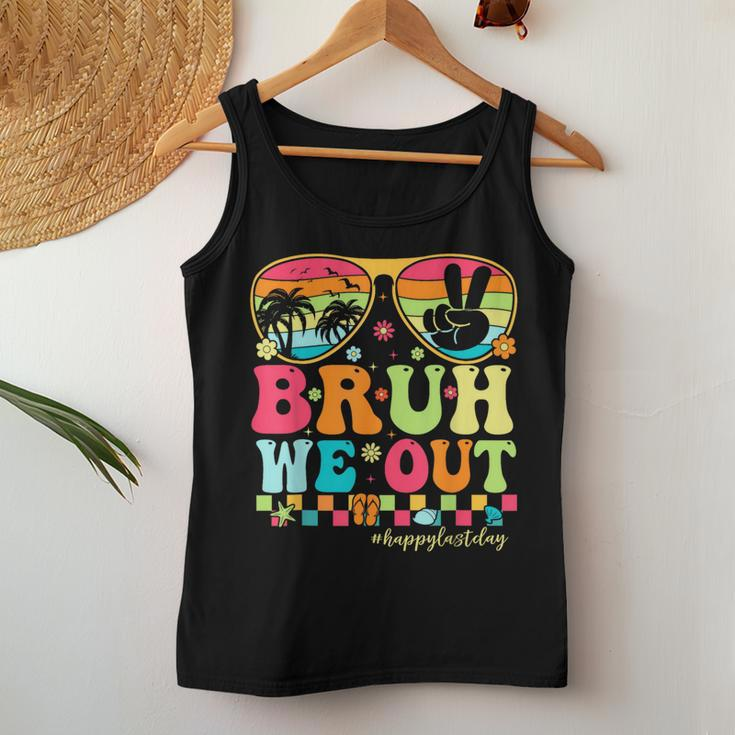 Bruh We Out Teachers Happy Last Day Of School Groovy Women Tank Top Unique Gifts