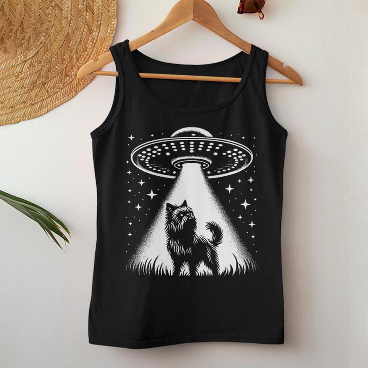 Brüssel Griffon Mama Papa Hund Lustiges Alien Ufo Tank Top Frauen Lustige Geschenke