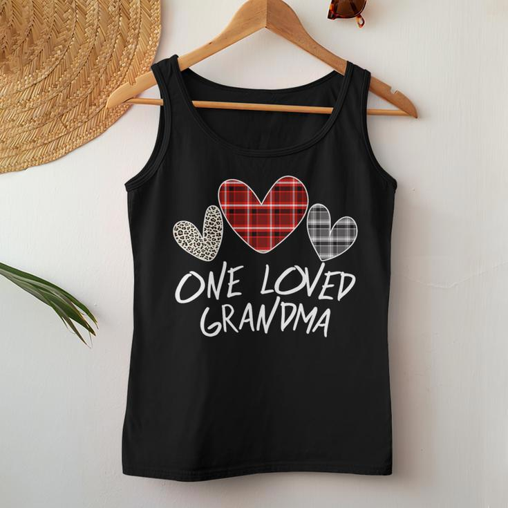 Buffalo Plaid One Loved Grandma Heart Valentine's Day Women Tank Top Unique Gifts