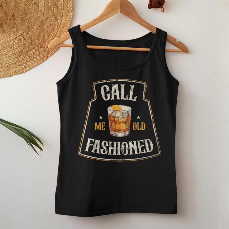 Call Me Old Fashioned Whiskey Lover Cocktail Drinker Vintage Women Tank Top Funny Gifts