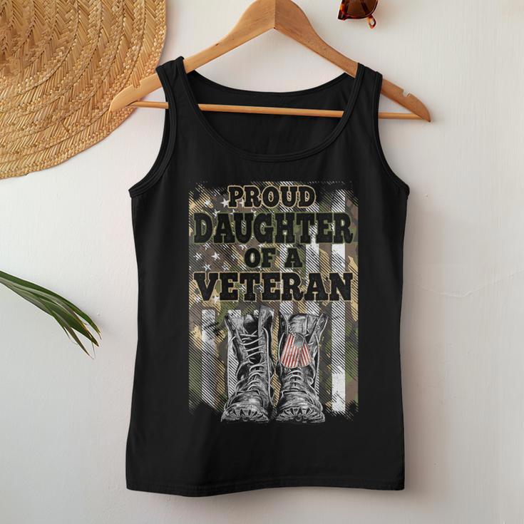 Camouflage American Veteran Proud Daughter Of A Veteran Women Tank Top Unique Gifts