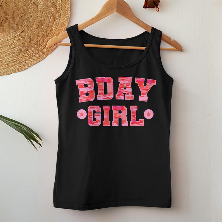 Camouflage Birthday Girl Military Bday Camo Celebration Women Tank Top Unique Gifts