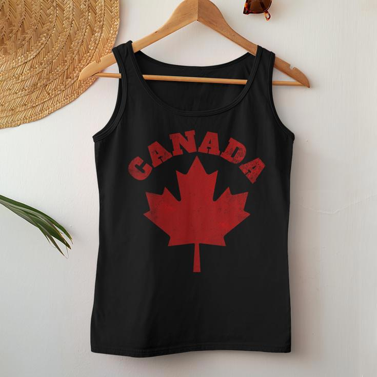 Canada Vintage Canadian Flag Leaf Maple Retro Women Tank Top Unique Gifts