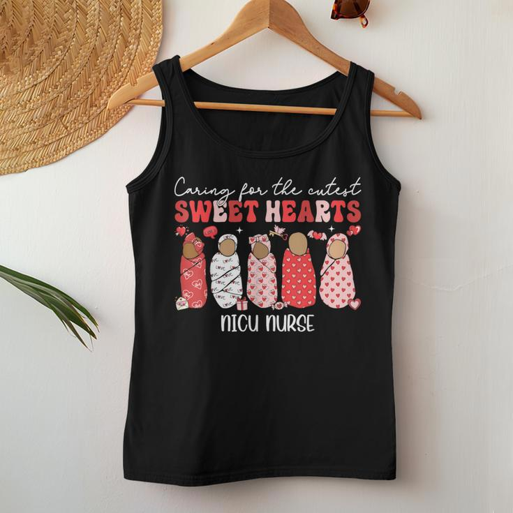 Caring For The Cutest Sweethearts Nicu Nurse Valentines Day Women Tank Top Unique Gifts
