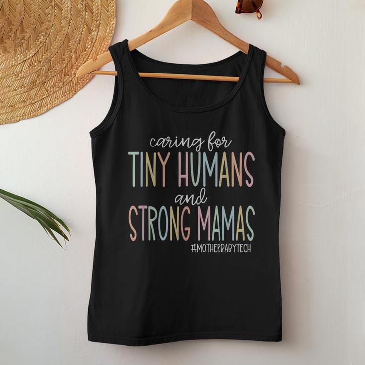 Caring For Tiny Humans And Strong Mamas Mother Baby Tech Women Tank Top Unique Gifts