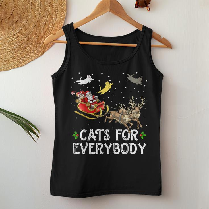 Cats For Everybody Christmas Cat Xmas Santa Women Tank Top Funny Gifts
