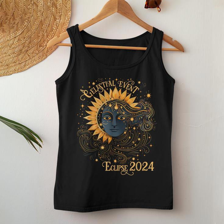 Celestial Event Total Solar Eclipse Girl April 8 2024 Women Tank Top Funny Gifts