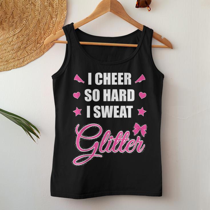 I Cheer So Hard I Sweat Glitter Cheerleading Girl Women Tank Top Unique Gifts