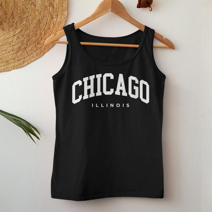 Chicago Illinois Vintage Varsity Style College Group Trip Women Tank Top Unique Gifts
