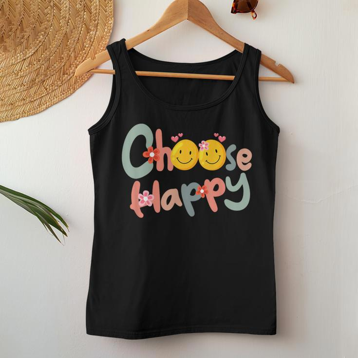 Choose Happy Positive Message Saying Quote Women Tank Top Unique Gifts