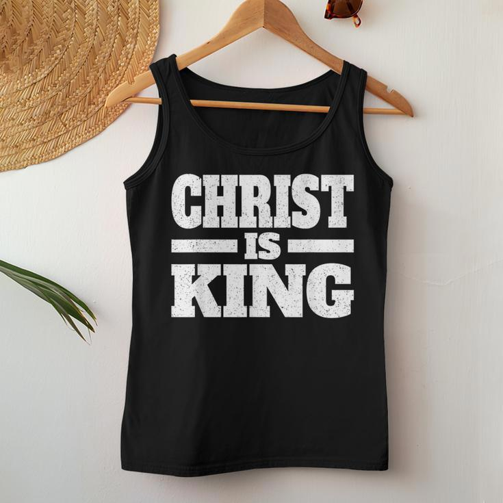 Christ Is King Jesus Is King Christian Faith Women Tank Top Unique Gifts