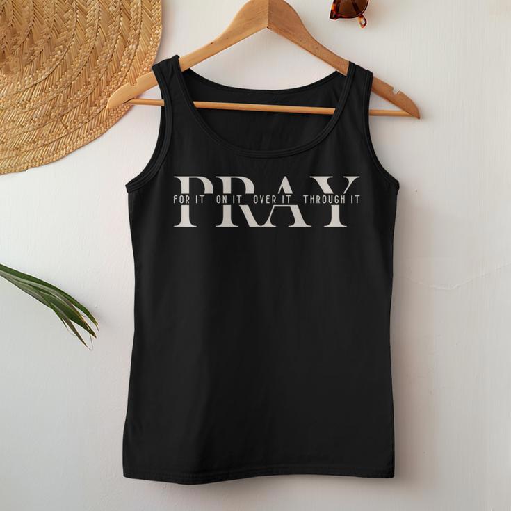 Christian Pray On It Pray Over It Prayer Praying Men Women Tank Top Unique Gifts