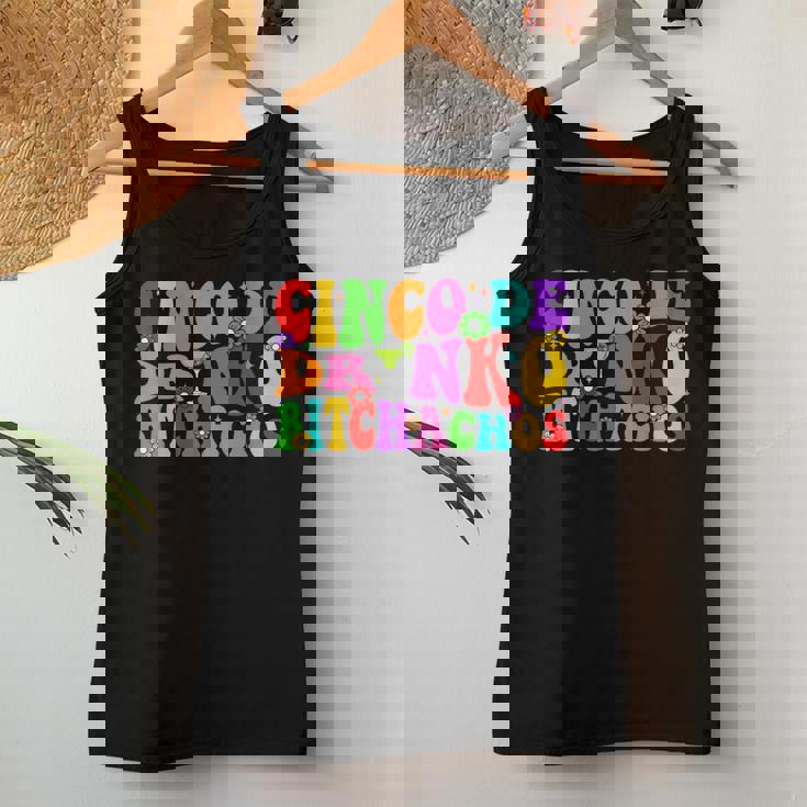 Cinco De Drinko Bitchachos Groovy Cinco De Mayo Drinking Women Tank Top Unique Gifts