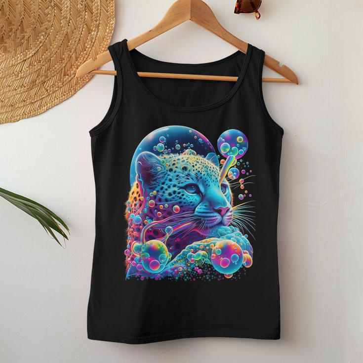 Colorful Rainbow Cheetah Graphic Women Tank Top Unique Gifts
