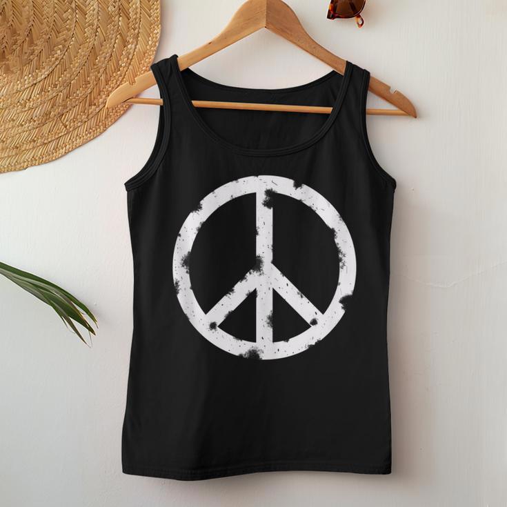 Cool Distressed Hippie Peace Sign Vintage Hippy Men Women Tank Top Unique Gifts