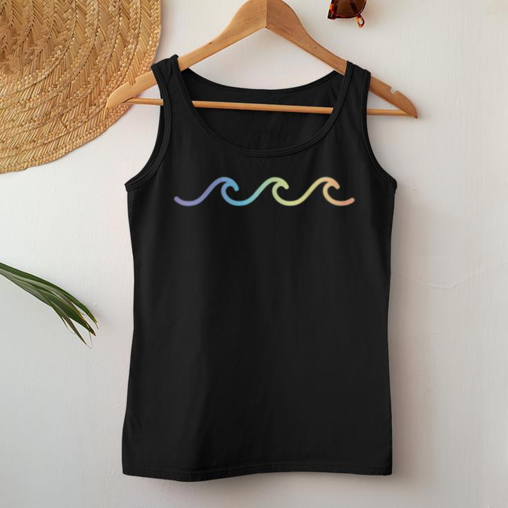 Cool Rainbow Wave Surf Culture Women Tank Top Unique Gifts