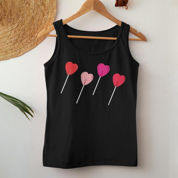 Cute Candy Lollipop Heart Happy Valentine's Day Girls Women Tank Top Unique Gifts