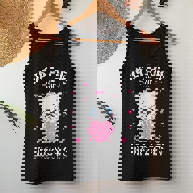 Cute Cat Kitten For Girls Just A Girl Who Loves Cats Women Tank Top Personalized Gifts