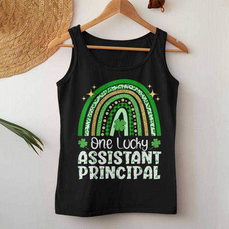 Cute One Lucky Assistant Principal Rainbow St Patrick’S Day Women Tank Top Funny Gifts