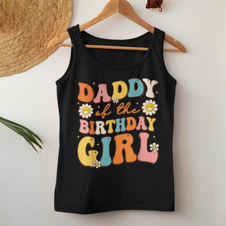 Daddy Of The Birthday Girl Daughter Groovy Dad Retro Theme Women Tank Top Unique Gifts