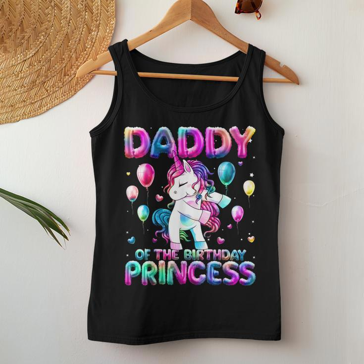 Daddy Of The Birthday Princess Girl Flossing Unicorn Daddy Women Tank Top Personalized Gifts