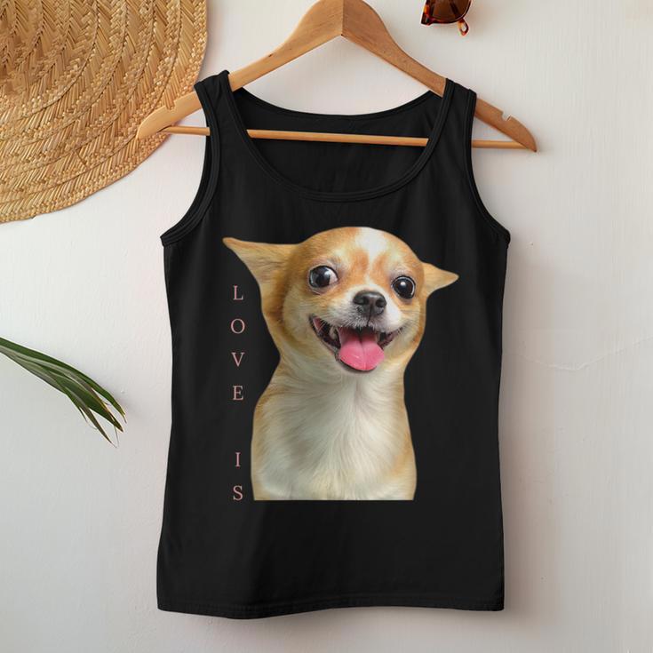 Damen Chihuahua- Für Hunde Mama Papa Liebe Haustier Welpe ChiuauahaMit-Ausschnitt Tank Top Frauen Lustige Geschenke