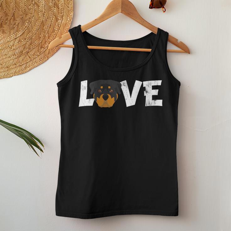 Damen Hund Mama Hund Papa Rottweiler Hund Haustierliebhaber Mit-Ausschnitt Tank Top Frauen Lustige Geschenke