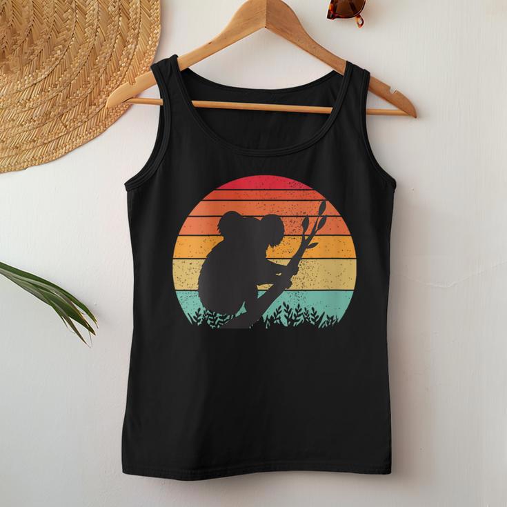 Damenintage Retro Koala Liebhaber Mama Papa Junge Mädchen Geburtstagsgeschenk Mit-Ausschnitt Tank Top Frauen Lustige Geschenke