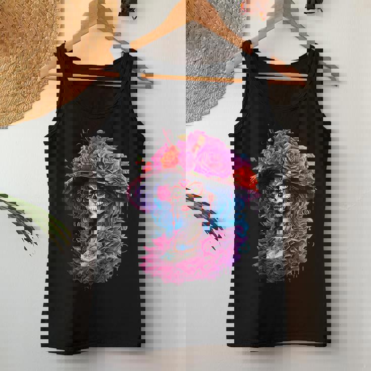 De Los Muertos La Catrina Day Of The Dead Sugar Skull Women Women Tank Top Personalized Gifts