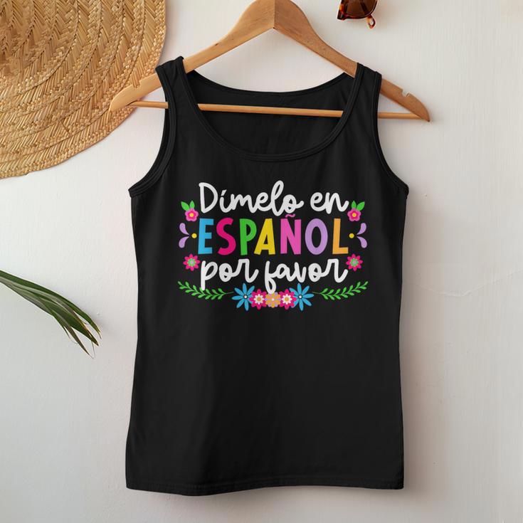 Dimelo En Español Maestra De Español Spanish Teacher Women Tank Top Unique Gifts