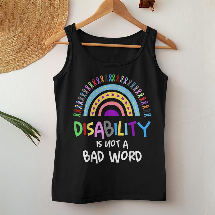 Disability Is Not A Bad Word Disability Pride Month Rainbow Women Tank Top Unique Gifts