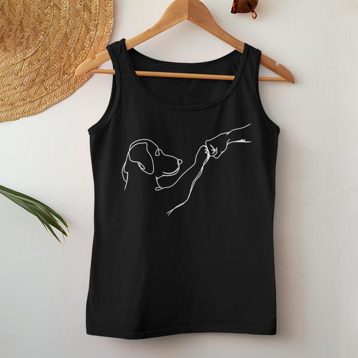 Dog And People Punch Hand Dog Man Friendship Bump Dog's Paw Women Tank Top Unique Gifts