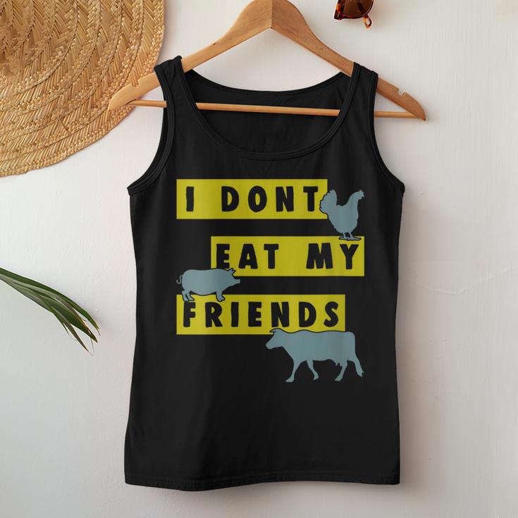 Don't Eat My Friends Animal Vegan Vegetarian Women Tank Top Unique Gifts