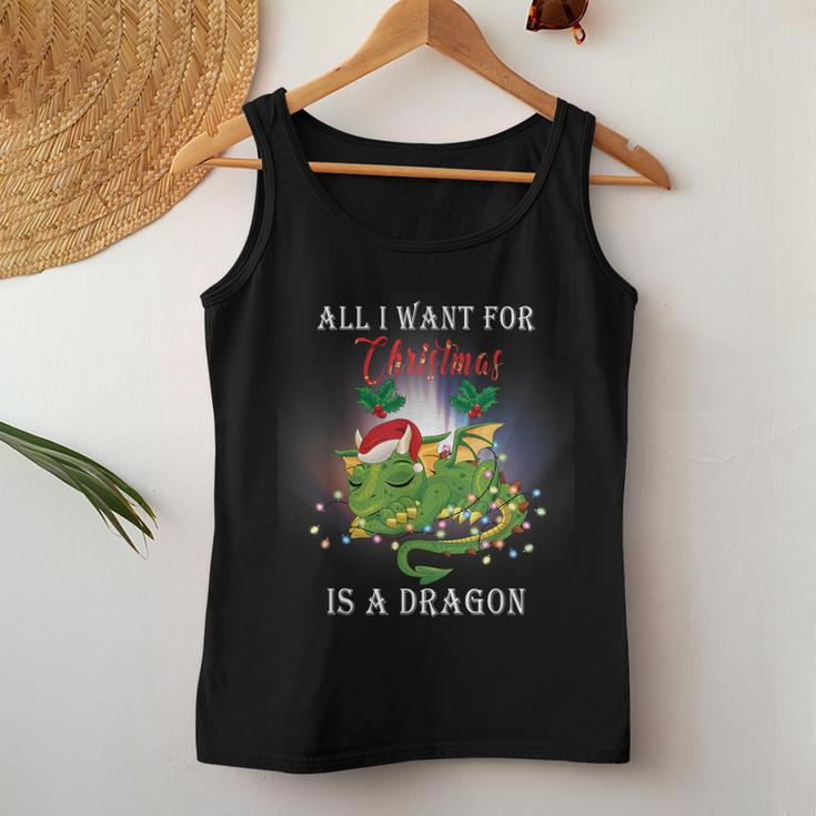 Dragon Lovers All I Want For Christmas Is A Dragon Girls Women Tank Top Funny Gifts