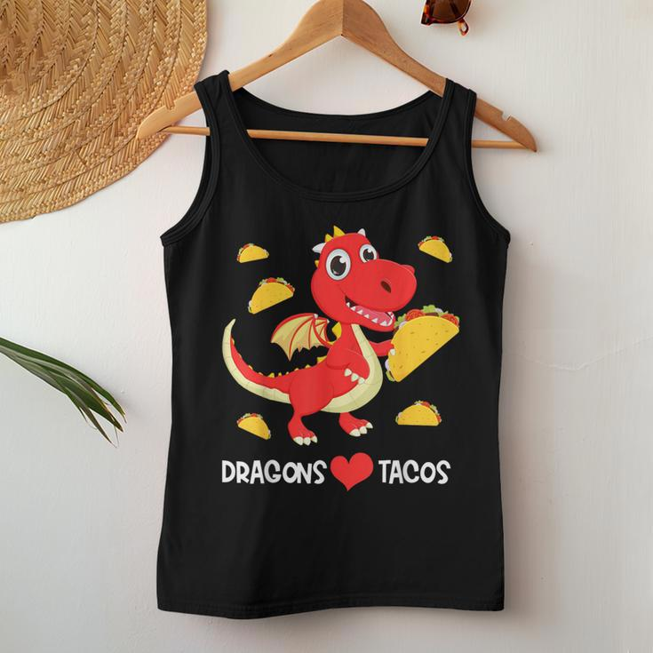 Dragons Love Tacos Cute Dragon Lover Boy Girl Mexico Taco Women Tank Top Funny Gifts