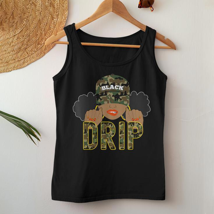Drip Black Woman Love To Shop Camo Women Tank Top Funny Gifts