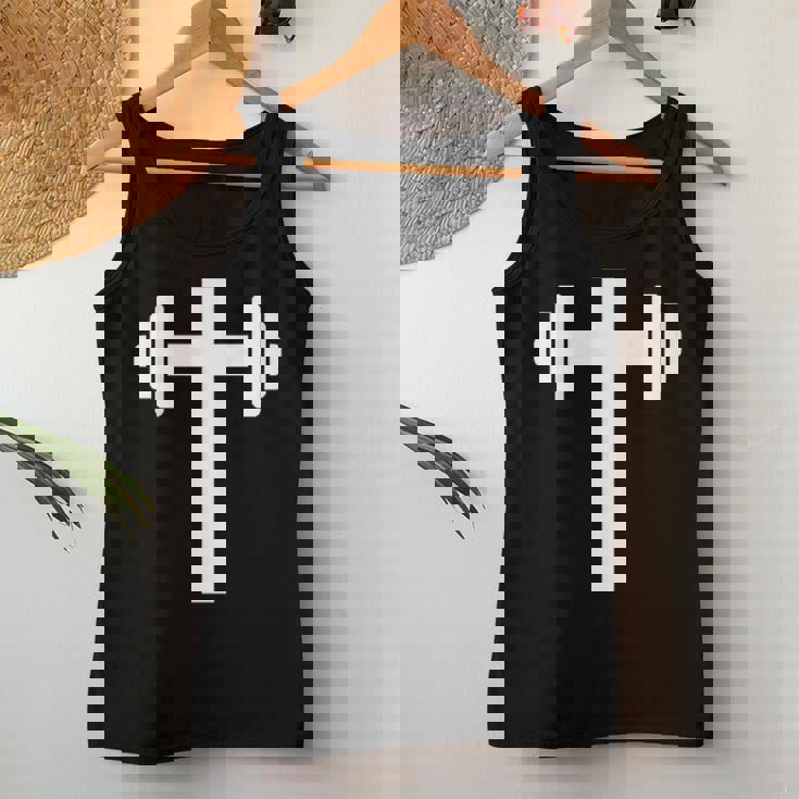 Dumbbell Barbell Cross Christian Gym Workout Lifting Women Tank Top Personalized Gifts