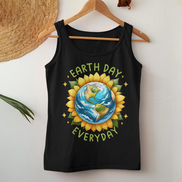 Earth Day Everyday Sunflower Environment Recycle Earth Day Women Tank Top Unique Gifts