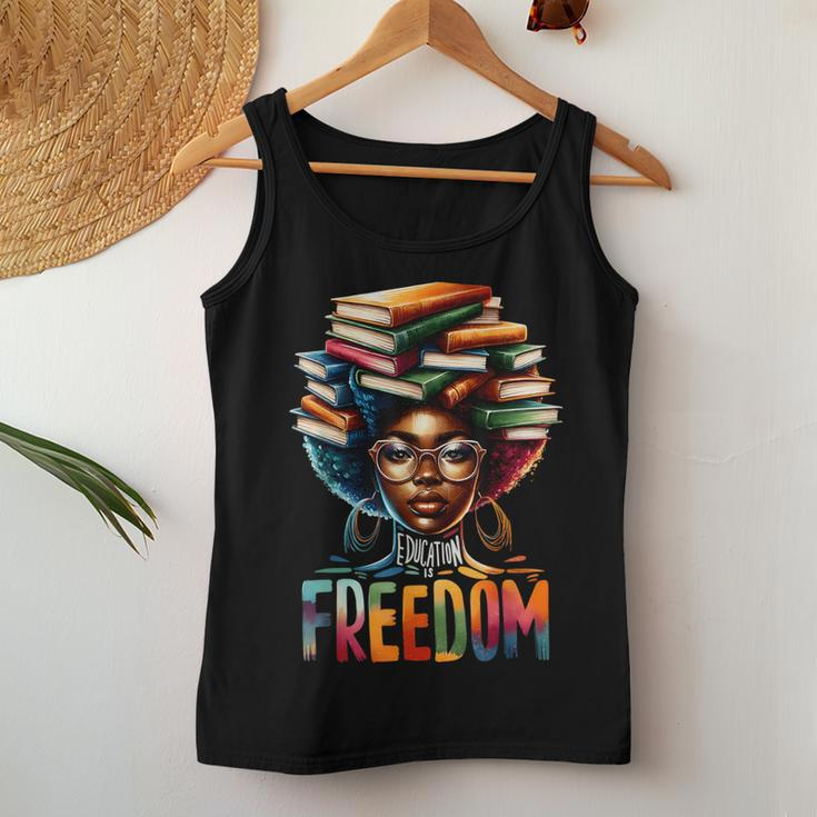 Education Is Freedom Black Teacher Books Black History Month Women Tank Top Unique Gifts