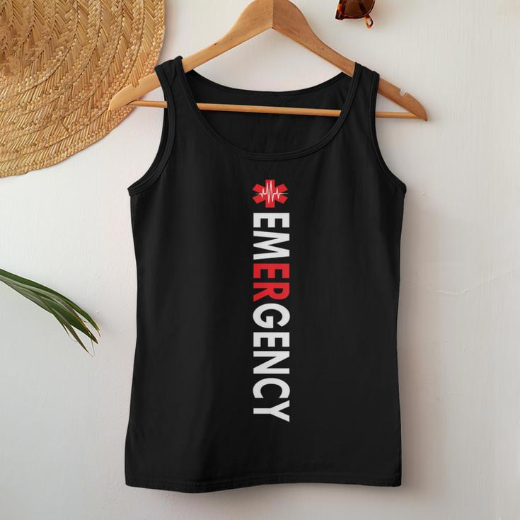 Emergency Department Emergency Room Nurse On Back Women Tank Top Unique Gifts