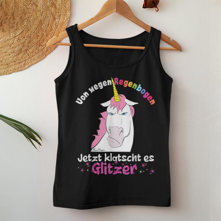 Evil Unicorn Clatscht Glitter Rainbow Fun Tank Top Frauen Lustige Geschenke