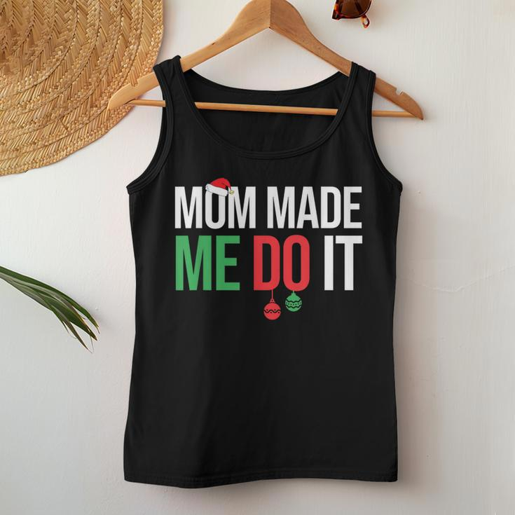 Family Christmas Pajamas Matching Mom Made Me Do It Women Tank Top Unique Gifts
