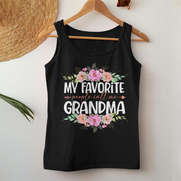 My Favorite People Call Me Grandma Floral Mother's Day Women Tank Top Funny Gifts