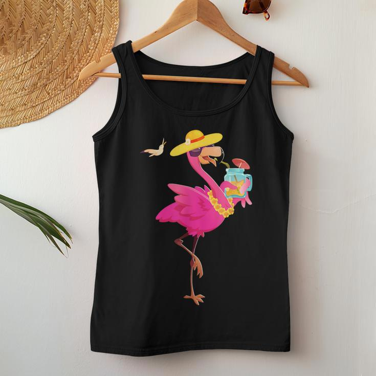 Flamingo Beach Summer Vibes Palm Trees Tropical Summer Women Tank Top Personalized Gifts