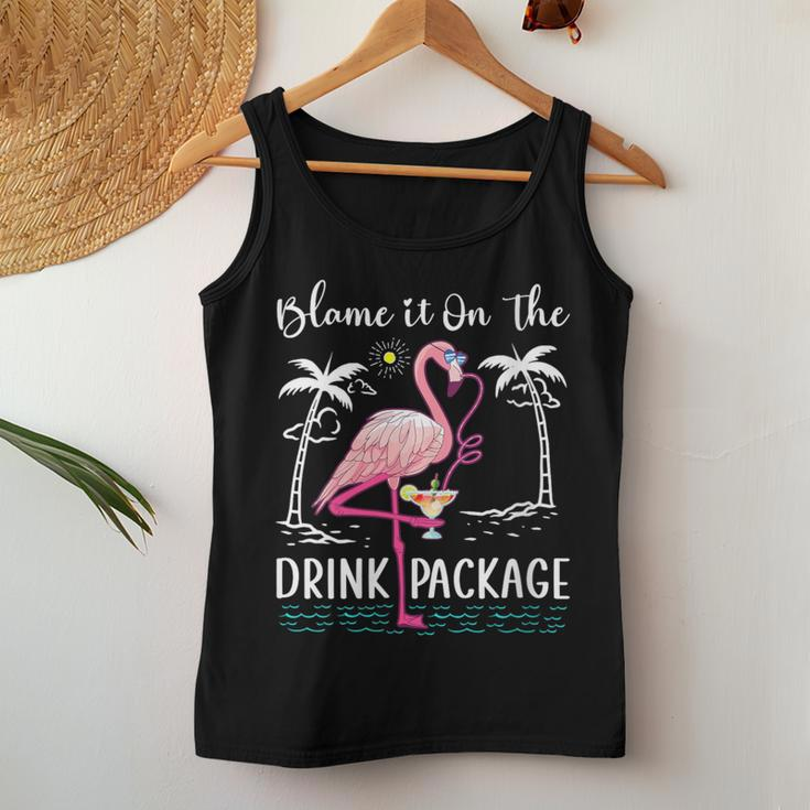 Flamingo Cruise Blame It On The Drink Package Drinking Booze Women Tank Top Personalized Gifts