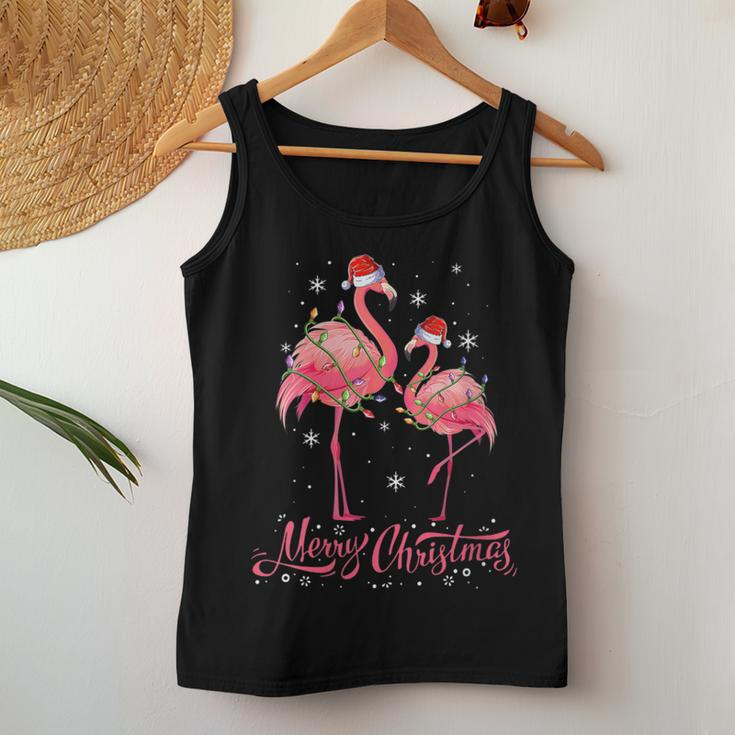 Flamingo Santa Light Christmas Sweater Flamingo Christmas Women Tank Top Unique Gifts