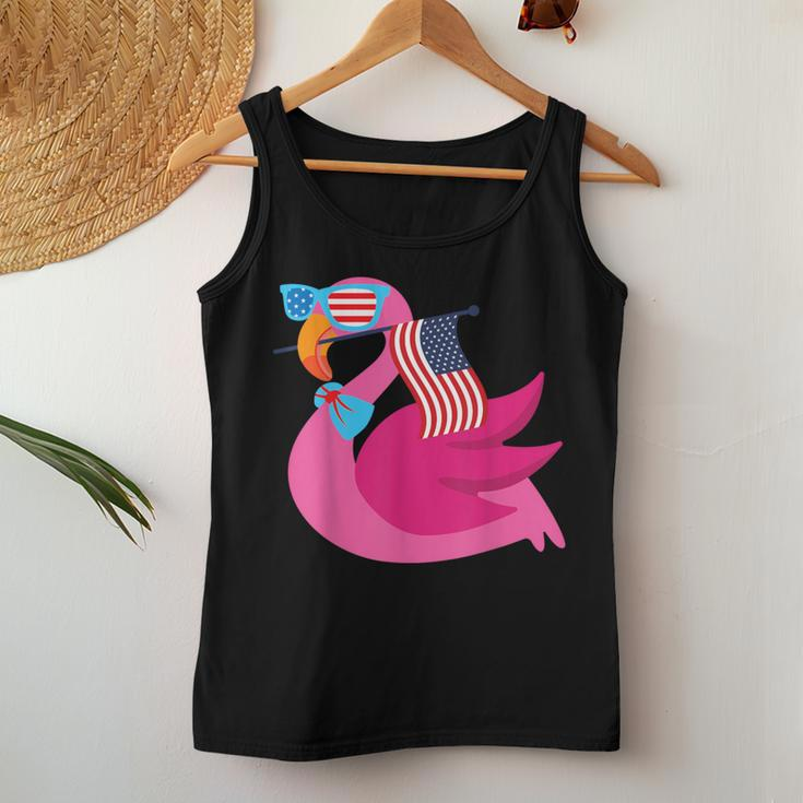 Flamingo Sunglasses Usa American Flag Cute 4Th Of July Women Tank Top Unique Gifts